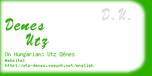 denes utz business card